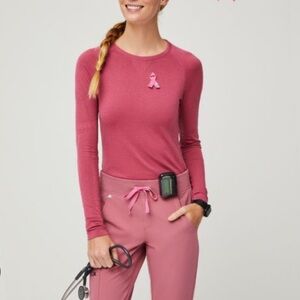 Figs Salta Performance Underscrub in Quartz (breast cancer awareness)